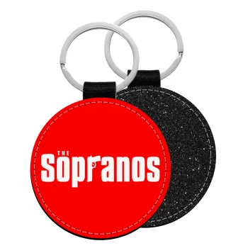 The Sopranos, Μπρελόκ Δερματίνη, στρογγυλό ΜΑΥΡΟ (5cm)