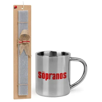 The Sopranos, Easter Set, metallic thermal cup (300ml) & Easter aromatic flat candle (30cm) (GRAY)