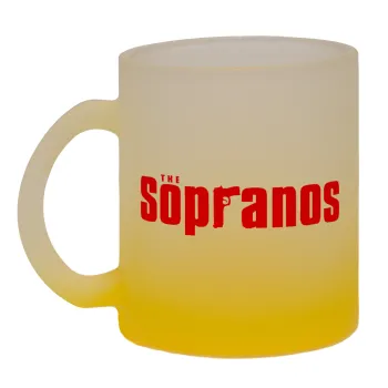 The Sopranos, Κούπα γυάλινη δίχρωμη με βάση το κίτρινο ματ, 330ml