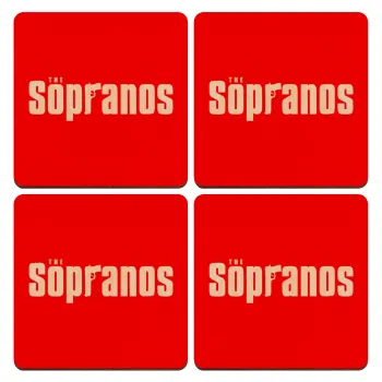 The Sopranos, ΣΕΤ x4 Σουβέρ ξύλινα τετράγωνα plywood (9cm)