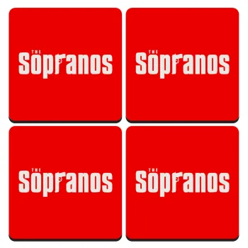 The Sopranos, ΣΕΤ 4 Σουβέρ ξύλινα τετράγωνα (9cm)