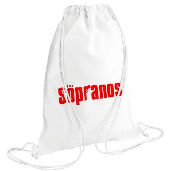 The Sopranos, Τσάντα πλάτης πουγκί GYMBAG λευκή (28x40cm)