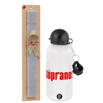 The Sopranos, Easter Set, metallic aluminum water bottle (500ml) & aromatic flat Easter candle (30cm) (GRAY)
