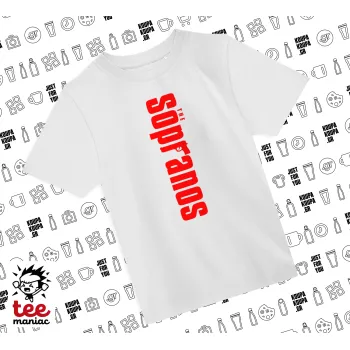 The Sopranos, Άνετο παιδικό T-Shirt ΛΕΥΚΟ από 100% βαμβάκι, για κάθε μέρα. Vegan & OEKO-TEX πιστοποιημένο.