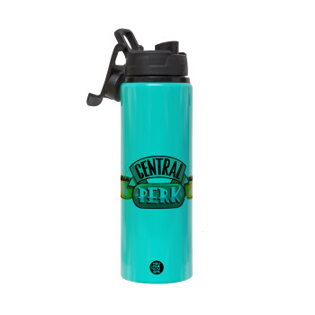 Central perk, Metallic water bottle with safety lid, 850ml aluminum