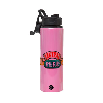 Central perk, Metallic water bottle with safety lid, 850ml aluminum