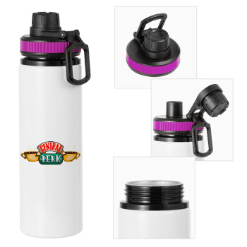 Central perk, Metallic water bottle with safety lid, 850ml aluminum