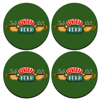Central perk, SET of 4 round wooden coasters (9cm)