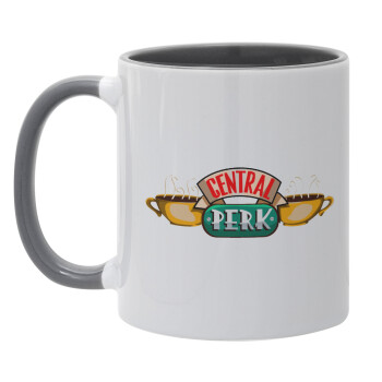 Central perk, Κούπα χρωματιστή γκρι, κεραμική, 330ml
