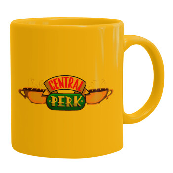 Central perk, Ceramic coffee mug yellow, 330ml (1pcs)