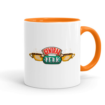 Central perk, Mug colored orange, ceramic, 330ml