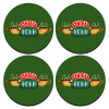 SET of 4 round wooden coasters (9cm)
