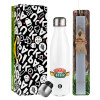 Easter candle, metallic white thermos bottle (500ml) & aromatic flat candle (30cm) (GRAY)
