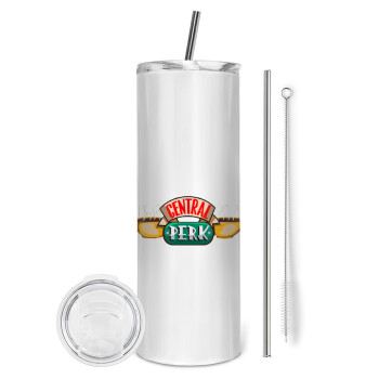 Central perk, Tumbler stainless steel 600ml, with metal straw & cleaning brush