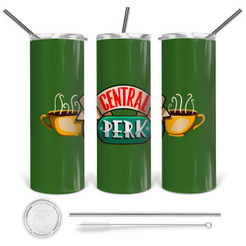 Central perk, Tumbler stainless steel 600ml, with metal straw & cleaning brush