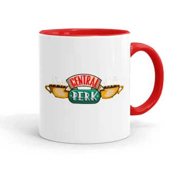Central perk, Κούπα χρωματιστή κόκκινη, κεραμική, 330ml