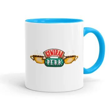 Central perk, Κούπα χρωματιστή γαλάζια, κεραμική, 330ml