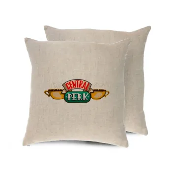 Central perk, Μαξιλάρι καναπέ ΛΙΝΟ 40x40cm περιέχεται το  γέμισμα