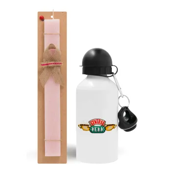 Central perk, Easter Set, metallic aluminum bottle (500ml) & aromatic flat Easter candle (30cm) (PINK)