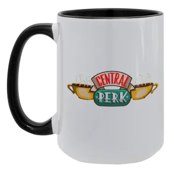 Central perk, Κούπα Mega 15oz, κεραμική Μαύρη, 450ml