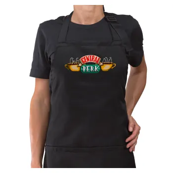 Central perk, Ποδιά μακριά Σεφ ολόσωμη με τσέπες Μαύρη (ΕΝΗΛΙΚΩΝ)