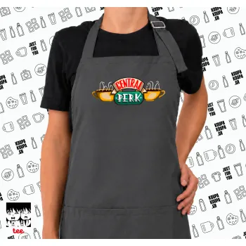 Central perk, Ποδιά μακριά Σεφ ολόσωμη με τσέπες GREY (ΕΝΗΛΙΚΩΝ)