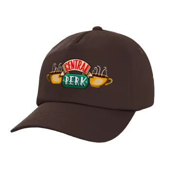 Central perk, Καπέλο Ενηλίκων Baseball, 100% Βαμβακερό, Chocolate, Καφέ (ΒΑΜΒΑΚΕΡΟ, ΕΝΗΛΙΚΩΝ, UNISEX, ONE SIZE)