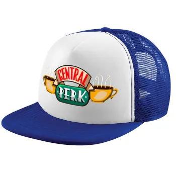 Central perk, Child's Soft Trucker Hat with Blue/White Mesh (POLYESTER, CHILD, ONE SIZE)