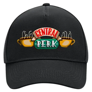 Central perk, Καπέλο Ενηλίκων Ultimate ΜΑΥΡΟ, (100% ΒΑΜΒΑΚΕΡΟ DRILL, ΕΝΗΛΙΚΩΝ, UNISEX, ONE SIZE)