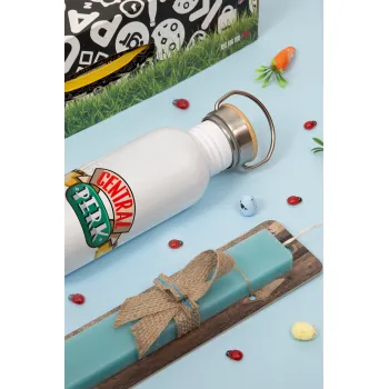 Central perk, Πασχαλινή Λαμπάδα με παγούρι μεταλλικό (620ml, stainless steel) & κερί αρωματικό πλακέ (30cm) (ΤΙΡΚΟΥΑΖ)