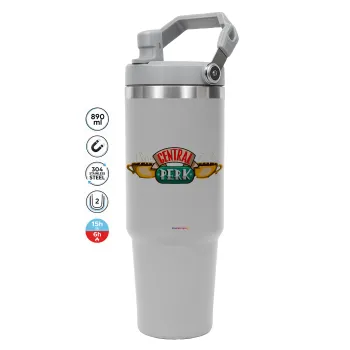 Central perk, ΓΚΡΙ χρώματος Θερμός Ανοξείδωτο 890ml (30oz) με χερούλι