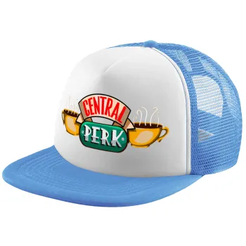 Central perk, Child's Soft Trucker Hat with Blue/White Mesh (POLYESTER, CHILD, ONE SIZE)