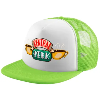 Central perk, Καπέλο παιδικό Soft Trucker με Δίχτυ ΠΡΑΣΙΝΟ/ΛΕΥΚΟ (POLYESTER, ΠΑΙΔΙΚΟ, ONE SIZE)