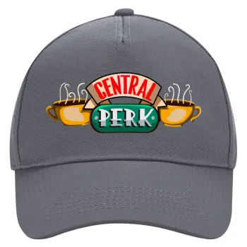 Central perk, Καπέλο Ενηλίκων Ultimate Γκρι, (100% ΒΑΜΒΑΚΕΡΟ DRILL, ΕΝΗΛΙΚΩΝ, UNISEX, ONE SIZE)