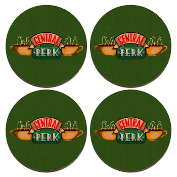 Central perk, ΣΕΤ x4 Σουβέρ ξύλινα στρογγυλά plywood (9cm)