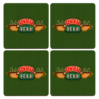 Central perk, ΣΕΤ x4 Σουβέρ ξύλινα τετράγωνα plywood (9cm)