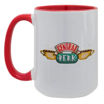 Central perk, Κούπα Mega 15oz, κεραμική Κόκκινη, 450ml
