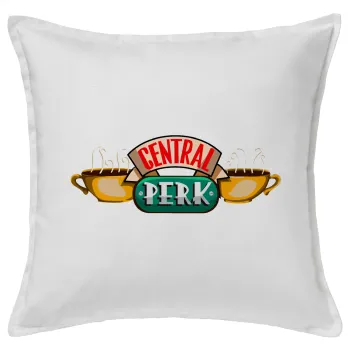 Central perk, Μαξιλάρι καναπέ ΛΕΥΚΟ 100% βαμβάκι, περιέχεται το γέμισμα (50x50cm)