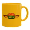 Ceramic coffee mug yellow, 330ml