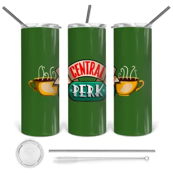 Central perk, Tumbler stainless steel 600ml, with metal straw & cleaning brush