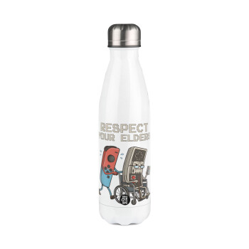 Respect your Elders, Metal mug thermos White (Stainless steel), double wall, 500ml