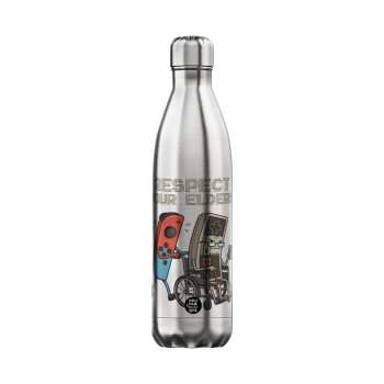 Respect your Elders, Inox (Stainless steel) hot metal mug, double wall, 750ml