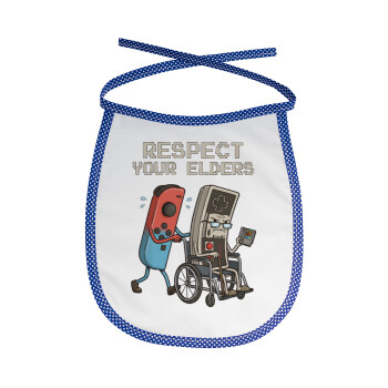 Respect your Elders, Σαλιάρα μωρού αλέκιαστη με κορδόνι Μπλε