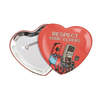 Respect your Elders, Κονκάρδα παραμάνα καρδιά (57x52mm)