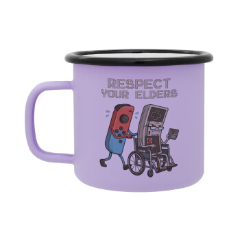 Respect your Elders, Κούπα Μεταλλική εμαγιέ ΜΑΤ Light Pastel Purple 360ml