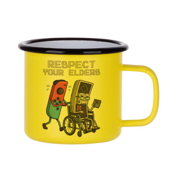 Respect your Elders, Κούπα Μεταλλική εμαγιέ ΜΑΤ Κίτρινη 360ml