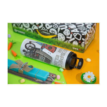 Respect your Elders, Easter candle,Travel Tumbler 2 Lids, with metal straw & cleaning brush & aromatic flat candle (30cm) (BLUE)