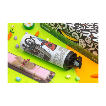 Respect your Elders, Πασχαλινή Λαμπάδα με Travel Tumbler θερμό με διπλό καπάκι (600ml, BPA free) & κερί αρωματικό πλακέ (30cm) (ΡΟΖ)