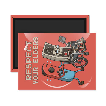 Respect your Elders, Ορθογώνιο μαγνητάκι ψυγείου διάστασης 9x6cm
