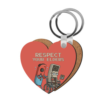 Respect your Elders, Μπρελόκ Ξύλινο καρδιά MDF